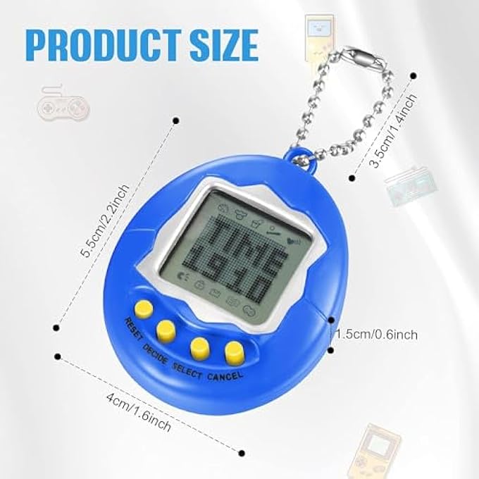 rayihni VIRTUAL ELECTRONIC DIGITAL PET KEYCHAIN, GAME DIGITAL GAME KEYCHAIN NOSTALGIC VIRTUAL DIGITAL PET RETRO HANDHELD ELECTRONIC GAME MACHINE WITH KEYCHAIN FOR BOYS GIRLS, 4 PIECES - Image 3